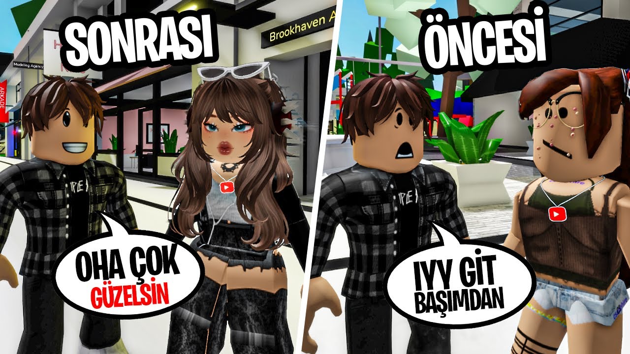 ÇİRKİN OLUP SONRADAN GÜZELLEŞTİM ROBLOX BROOKHAVEN🏡RP