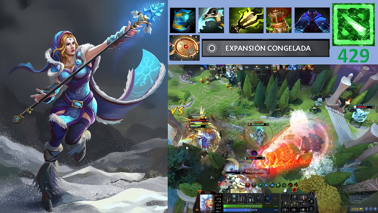 Crystal Maiden Hard Support / DOTA 2 / Gameplay 429/  Tanqueando lo intanqueable / parao sin polo 😠😝
