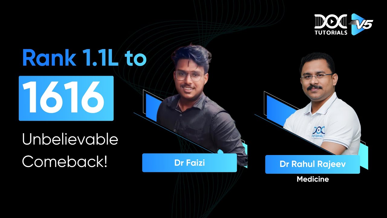 Rank 1.1L to AIR 1616 | Dr Faizi Unbelievable NEET PG Comeback Story!