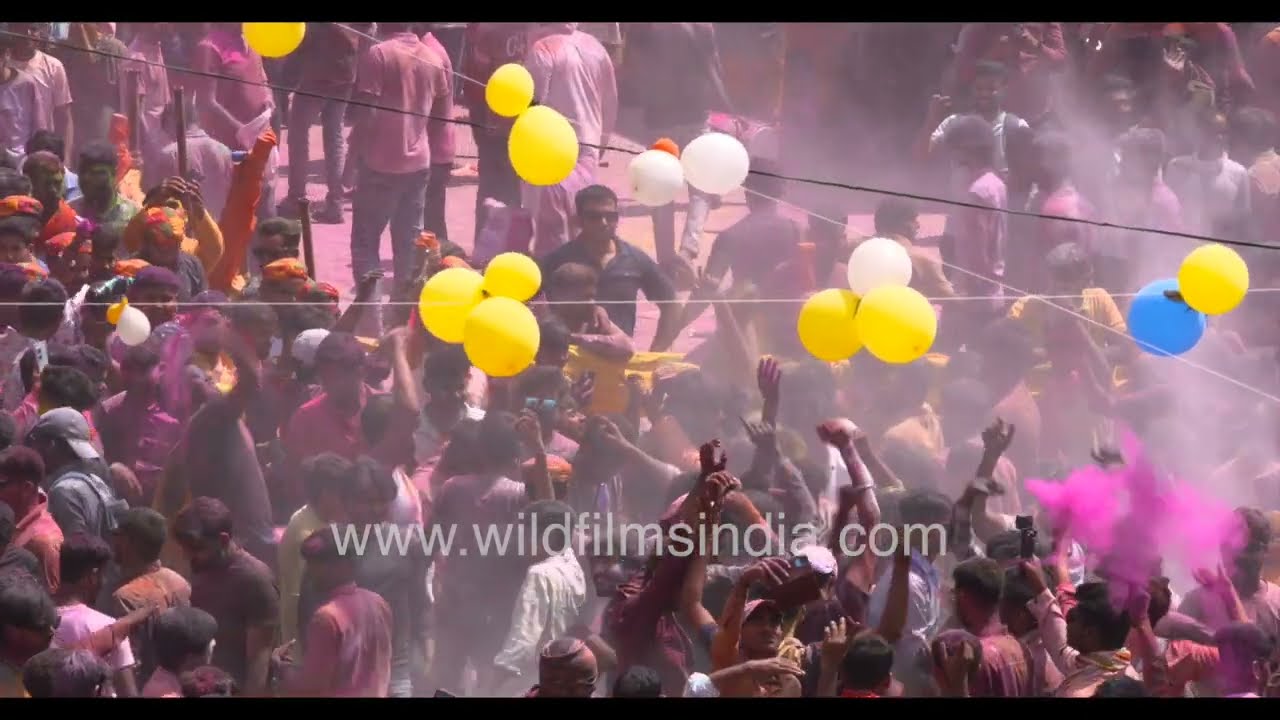 Holi celebrations in vibrant Nandgaon streets