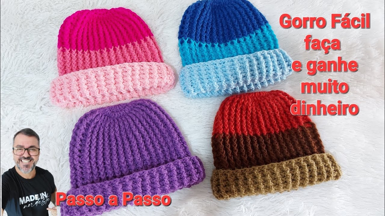 Faça Esse Gorro e Ganhe Muito Dinheiro -Gorro de Crochê facil -Passo a Passo Prof. Neddy Ghusmam