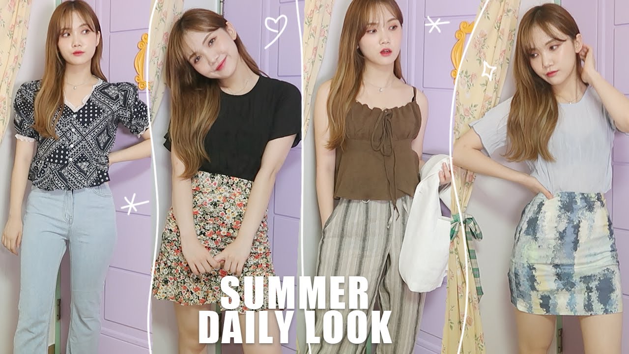 SUMMER DAILY LOOK🐬후회없는 여름 데일리룩 8가지 (ft.원피스부터 슬랙스,팬츠,스커트 코디까지!👜)ㅣ커먼유니크편ㅣ달님DALNIM