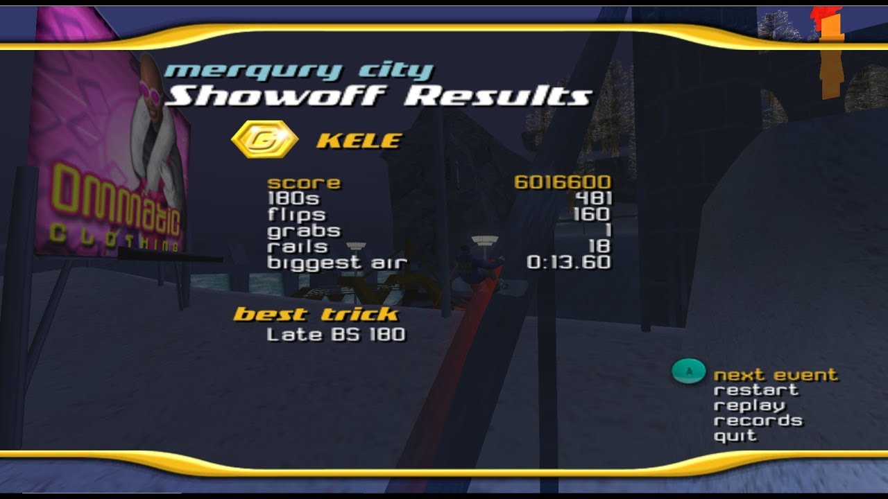 SSX Tricky - Merqury City Meltdown Showoff - 6,016,600 (TAS #4, obsolete)