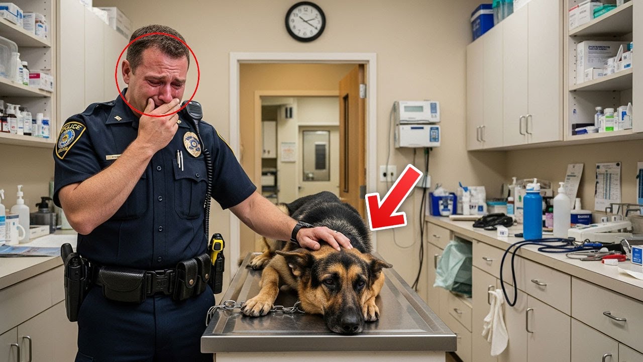 Polizist adoptiert streunenden Schäferhund ein Blick auf seinen Hals enthüllt schockierende Wahrheit