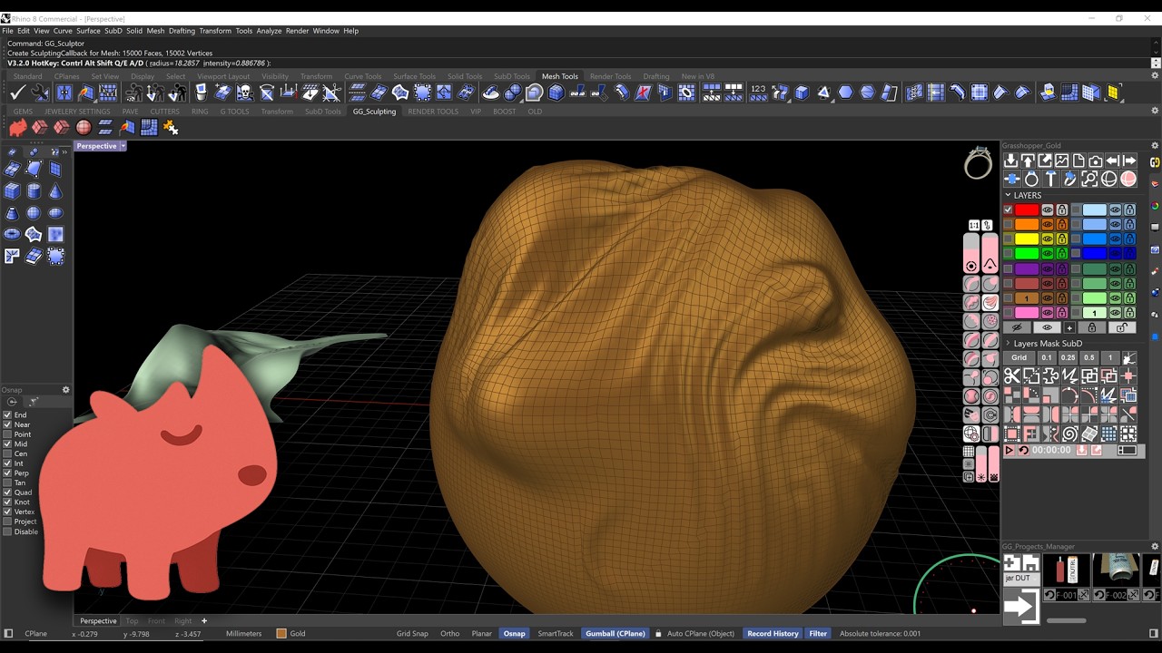 GG Sculptor new Tools for Rhinoceros Rhino Windows and MacOs Update V3.2.0 BetaTest