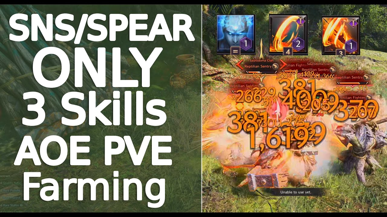 Throne and Liberty SNS/Spear Only 3 kills rotation for PVE Farming (also my new magic deff gear)