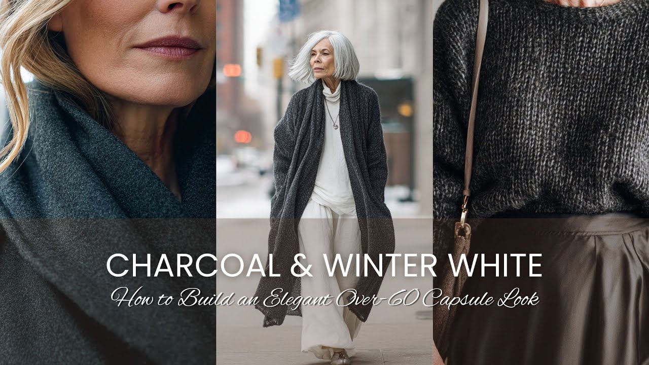 ✨ Charcoal Neutrals & Winter White: How to Build an Elegant Over-60 Capsule Look