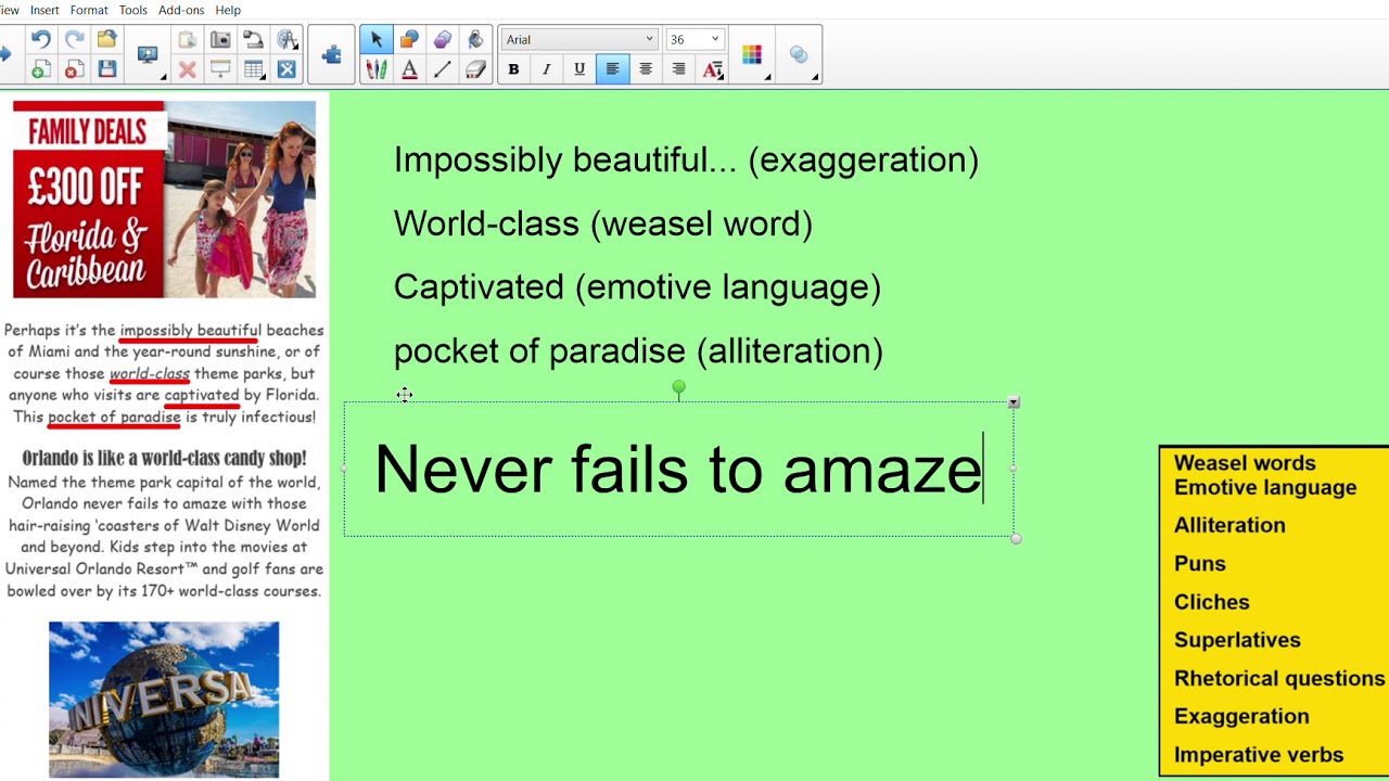 Magpie persuasive language from a text