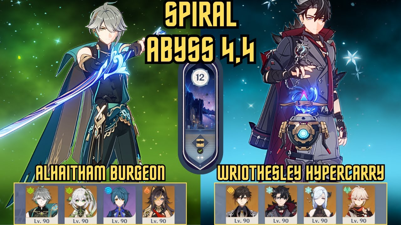 C0 Alhaitham Dehya Burgeon & C1 Wriothesley Hypercarry | Floor 12 9 Stars | Genshin Impact 4.4