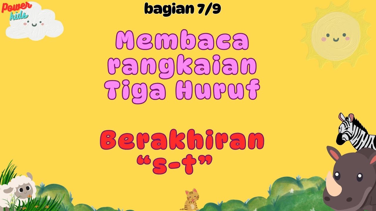 Belajar Membaca Tanpa Mengeja | Bagian 7 | Mambaca Tiga HURUF | PAUD & TK | BELAJAR AIUEO