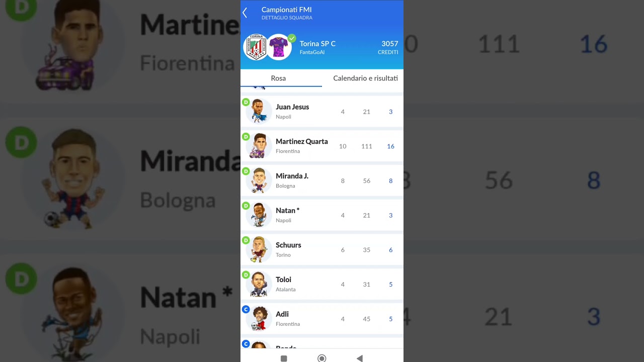 LA MIA SQUADRA AL FANTACALCIO MANAGERIALE ITALIANO 24/25