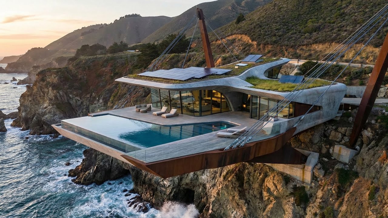 Impossible Hanging Cliff House on California&rsquo;s Coastal Cliffs | Cinematic Architecture Film