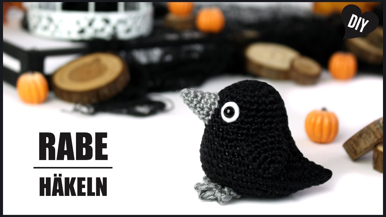 Rabe häkeln | Vogel Häkelanleitung Halloween - DIY by Pfirsichteufel