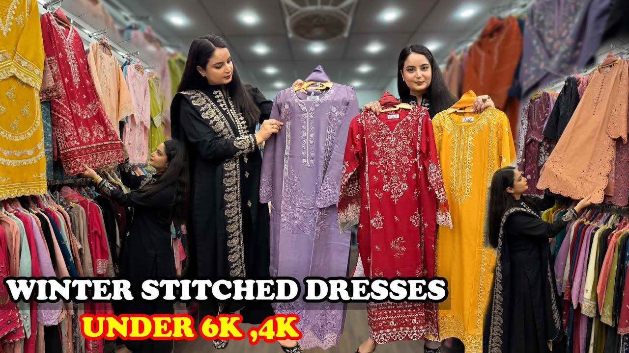 Winter Stitched Dresses With Wool Shawl | New Dress Designs 2025 In Malikabad Commercial Market