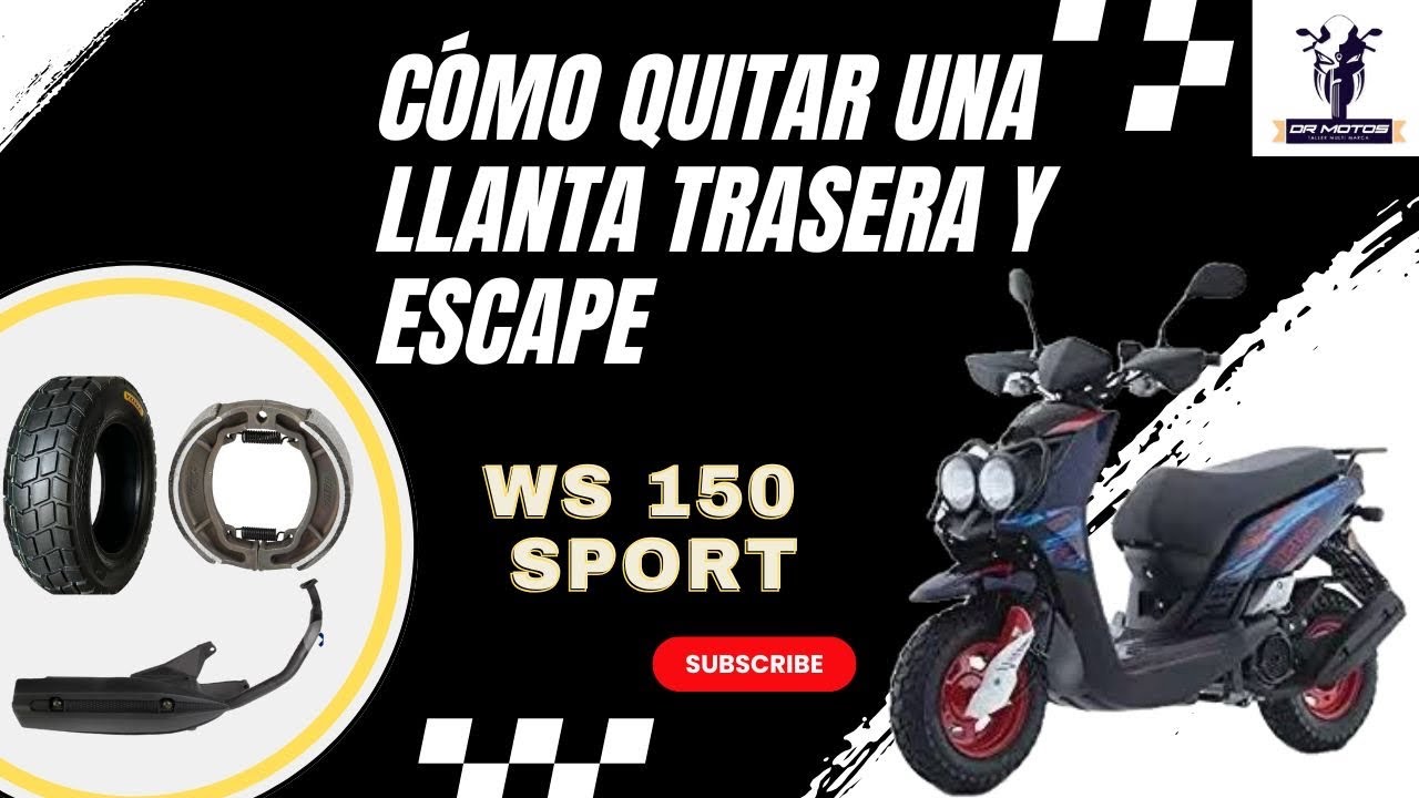 Cómo quitar escape y llanta trasera de motoneta Italika ws150 sport