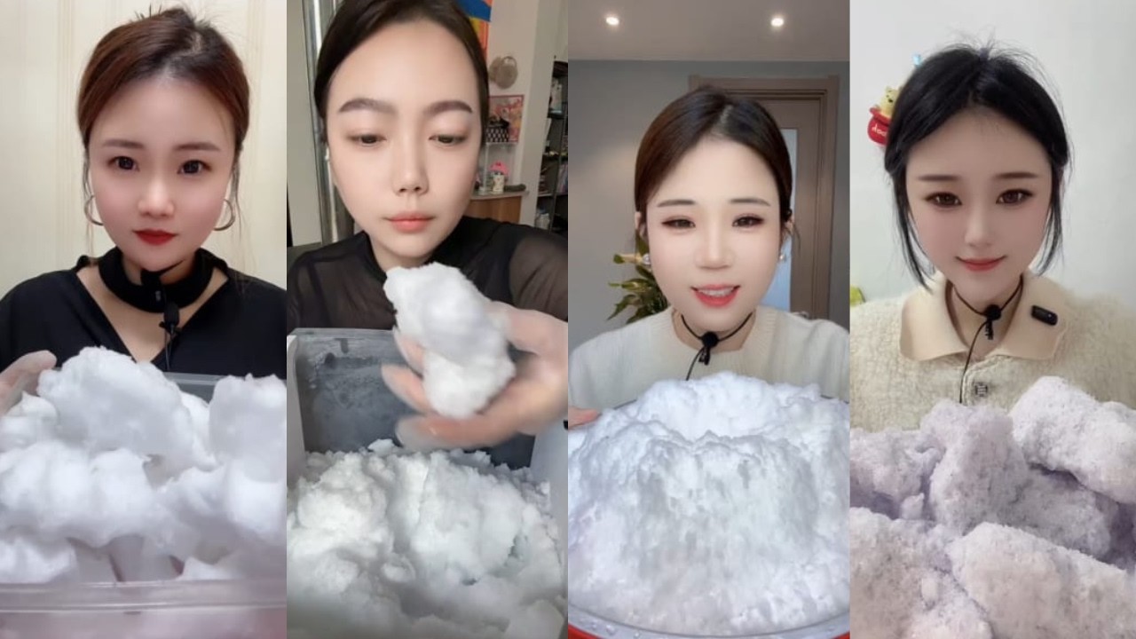 ASMR WHITE ICE EATING