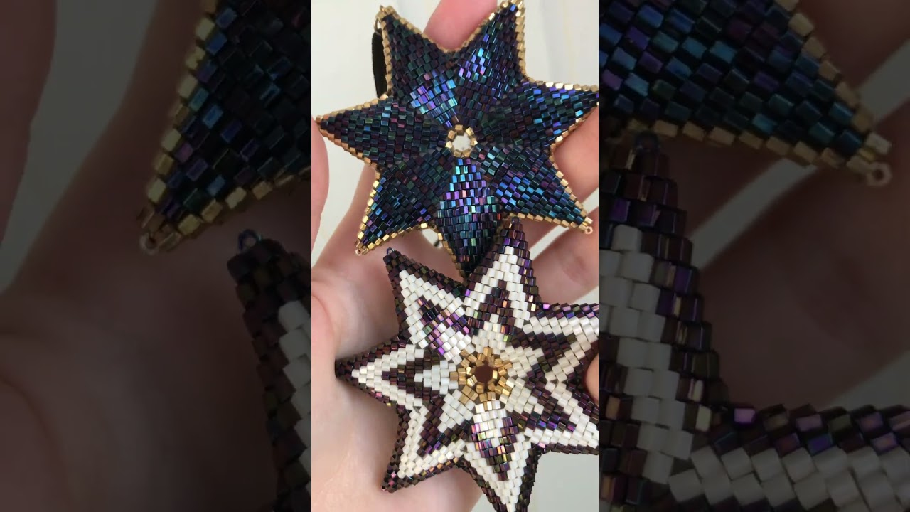 ✨ Dragon Scale Beaded Star Pattern ✨ - 7 Pointed Peyote Stars Patterns #beadwork  #peyote