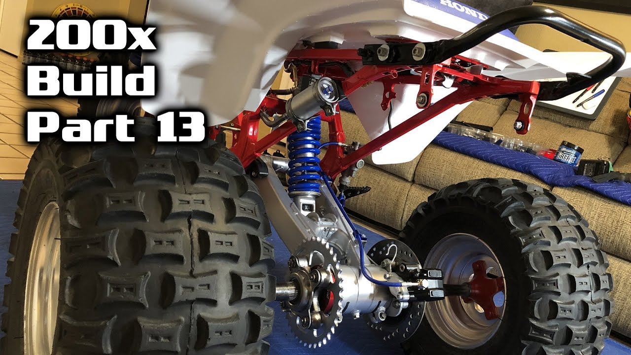 Honda ATC 200x Build - Part 13 - Swingarm, Rear Shock, Axle, Brake Caliper Rotor Line, Hubs, Wheels