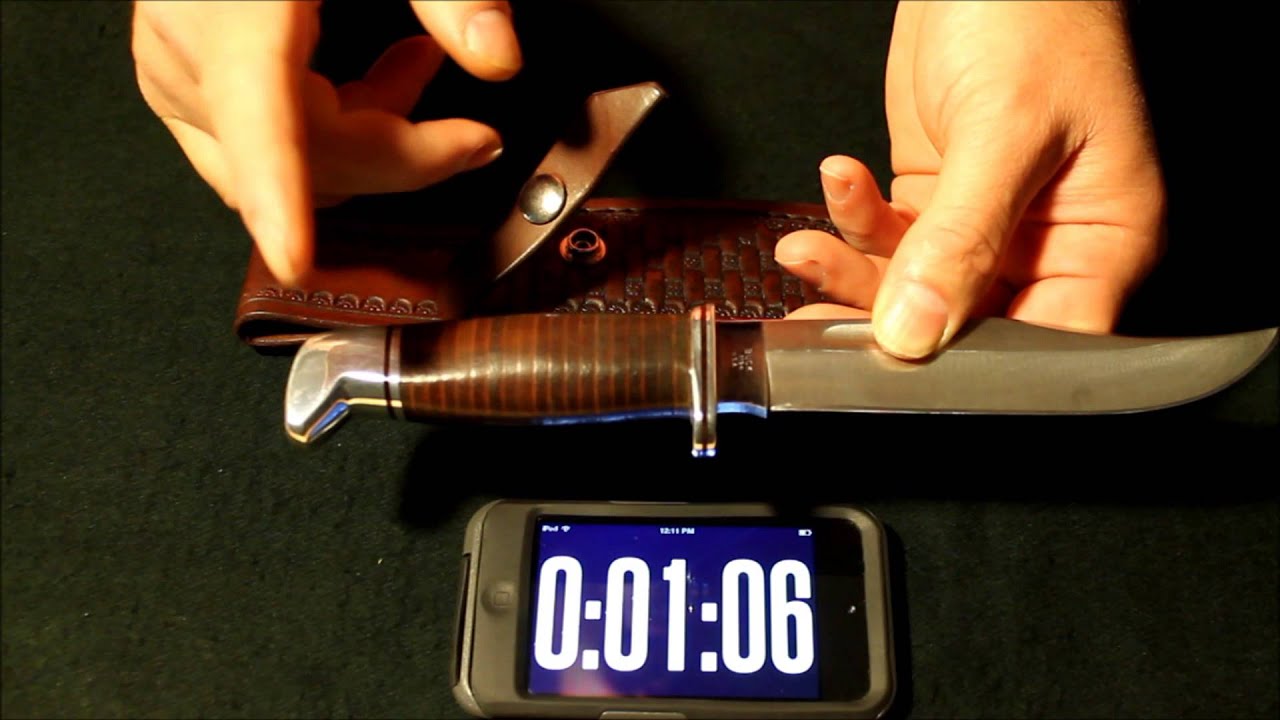 Buck 119 Stacked Leather Handle - 2 Minutes With A Knife