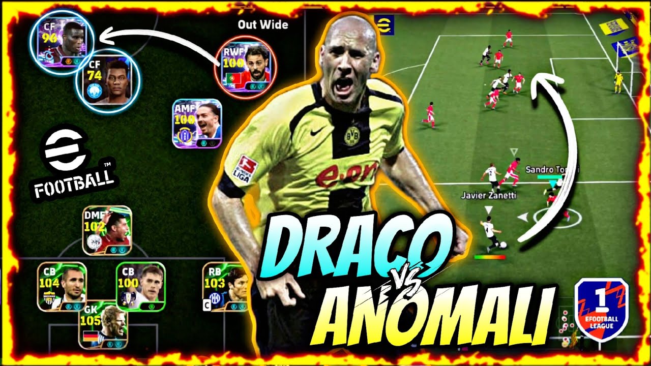 DRACO VS ANOMALI DIPUSH DIVISI 1 PAKAI META CROSSING, BEGINI CARA MENGATASINYA | EFOOTBALL MOBILE 