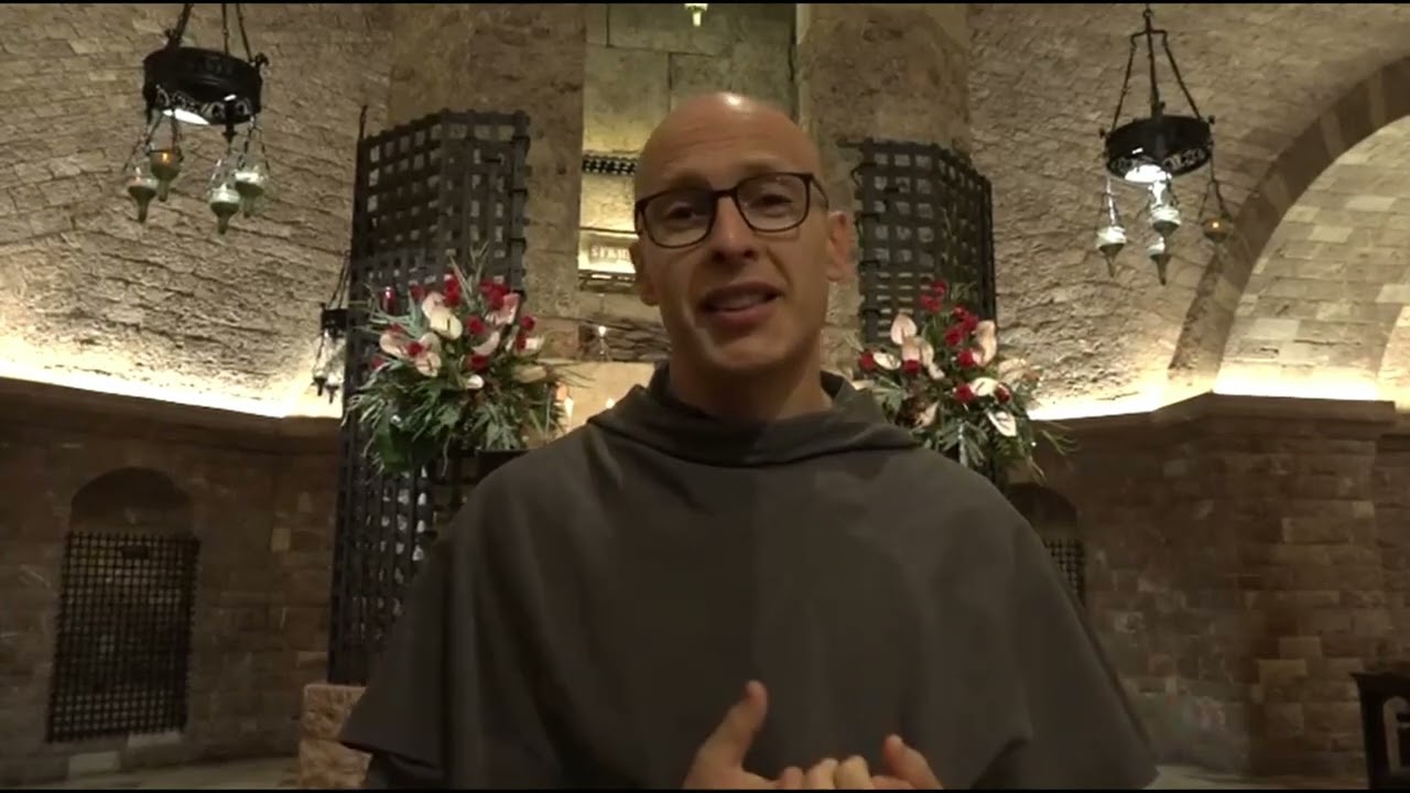 papa Leone sulla tomba di san Francesco