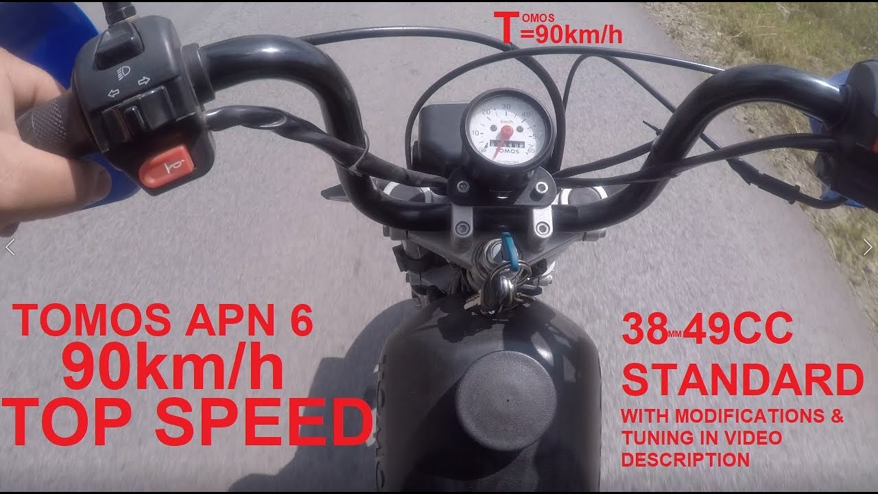 TOMOS APN6 T=90Kmh standard 38 cylinder REAL ROAD TEST