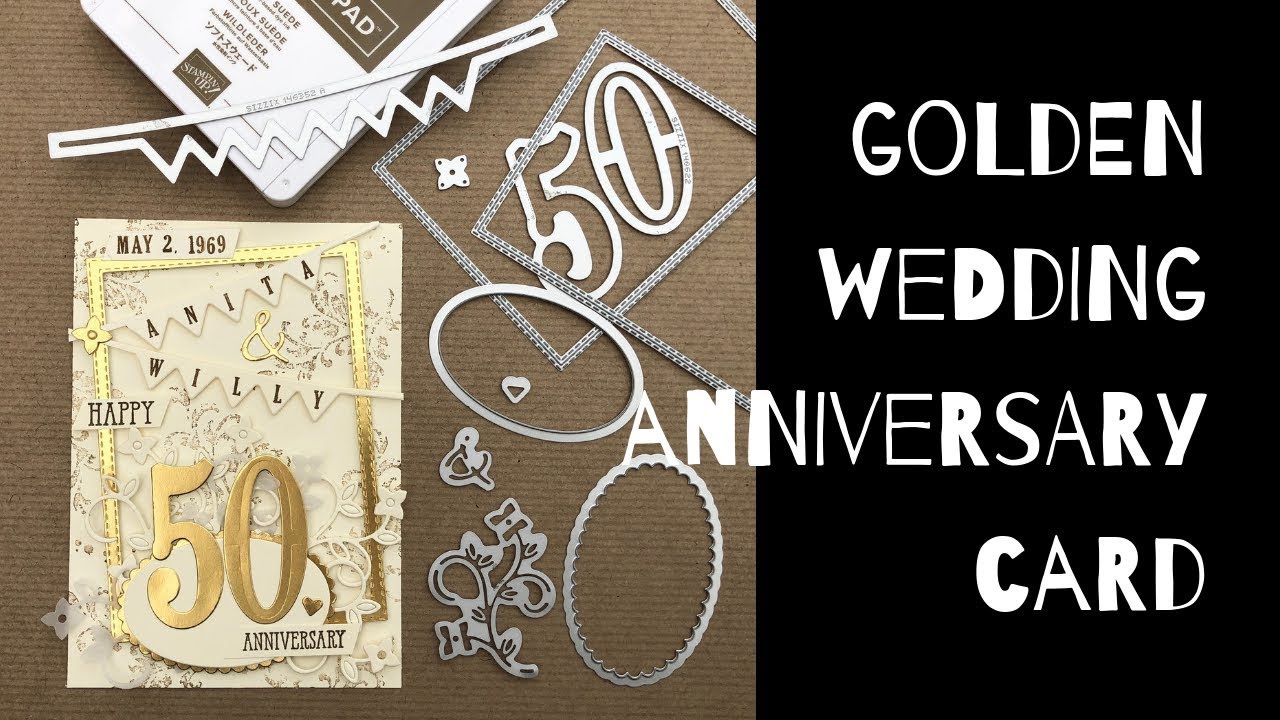 Luxurious Golden Wedding Anniversary Card