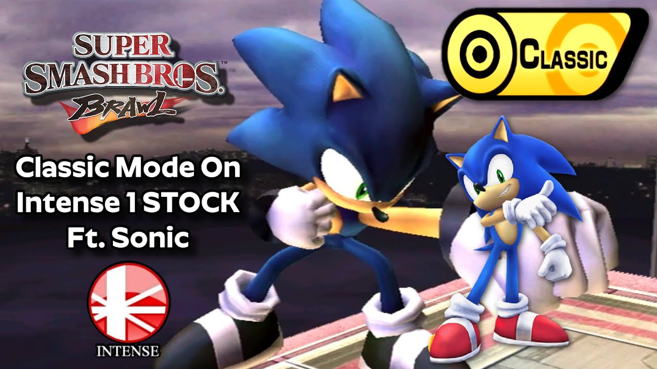 Super Smash Bros. Brawl 1 Stock Classic Mode Intense Ft. Sonic (1 Stock Completed!)