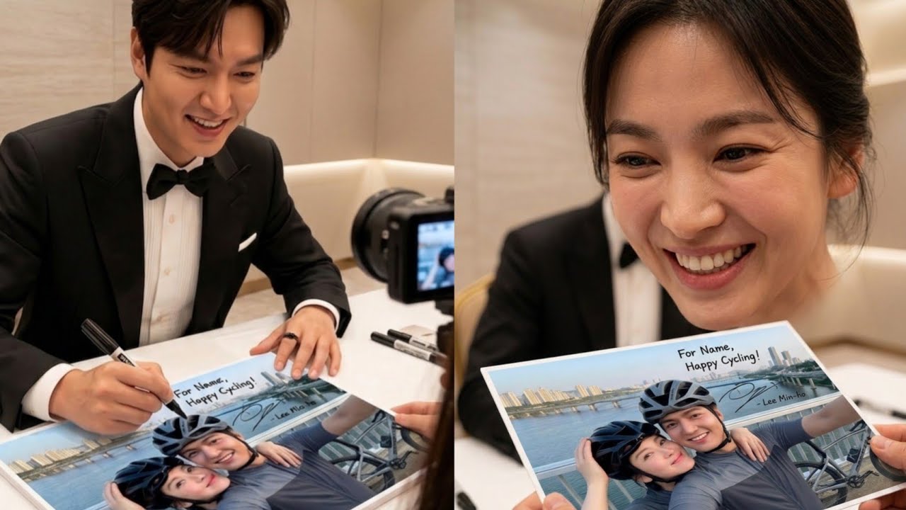 Lee Min-ho Signs Couple Art &mdash; Song Hye-kyo Can&rsquo;t Stop Smiling
