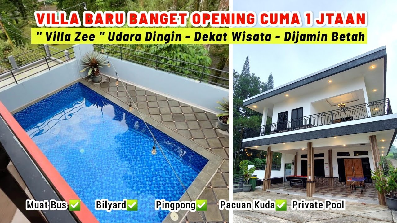 VILLA BARU BANGET OPENING CUMA 1 JTAAN ‼️ Villa Zee Villa Murah di Puncak Bogor