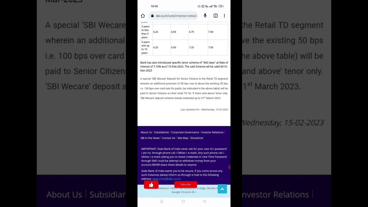 SBI New Fixed deposit scheme ||Get upto 7.10%interest rates 2023#SBI #Shorts #YTshorts #fdrates2023