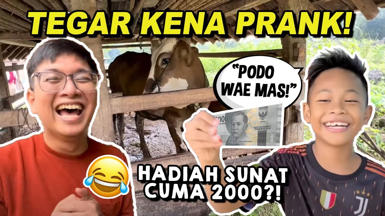 NGE-PRANK TEGAR ADIKNYA MUMUK NGASIH HADIAH UANG SUNAT CUMA 2000! | ENO NGANGON SAPI?