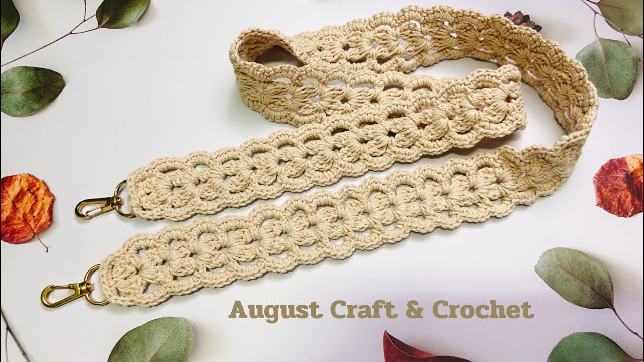Crochet bag strap, wide strap, does not hurt the shoulder. How to Crochet bag strap super easy.