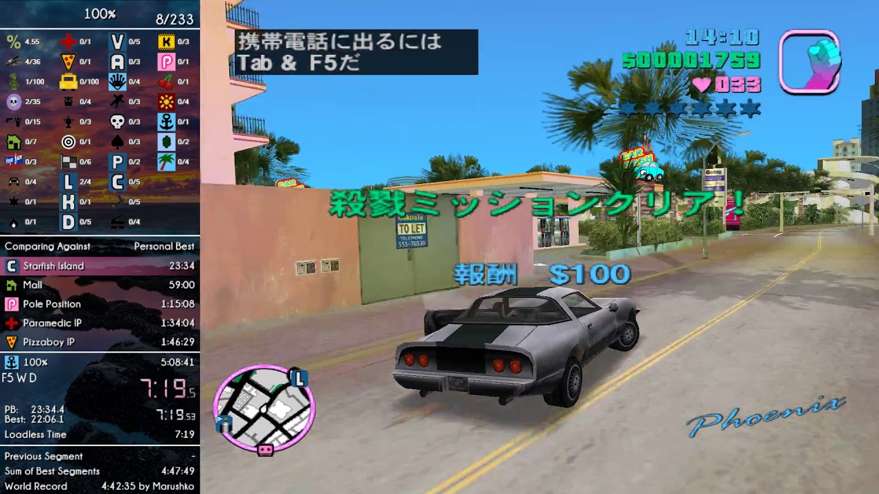 GTA:Vice City 100% Speedrun in 