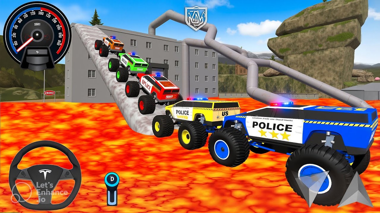 Juegos De Carros Police Monster Truck Impossible Driver Car Extreme Racing For Android Mud Gameplay