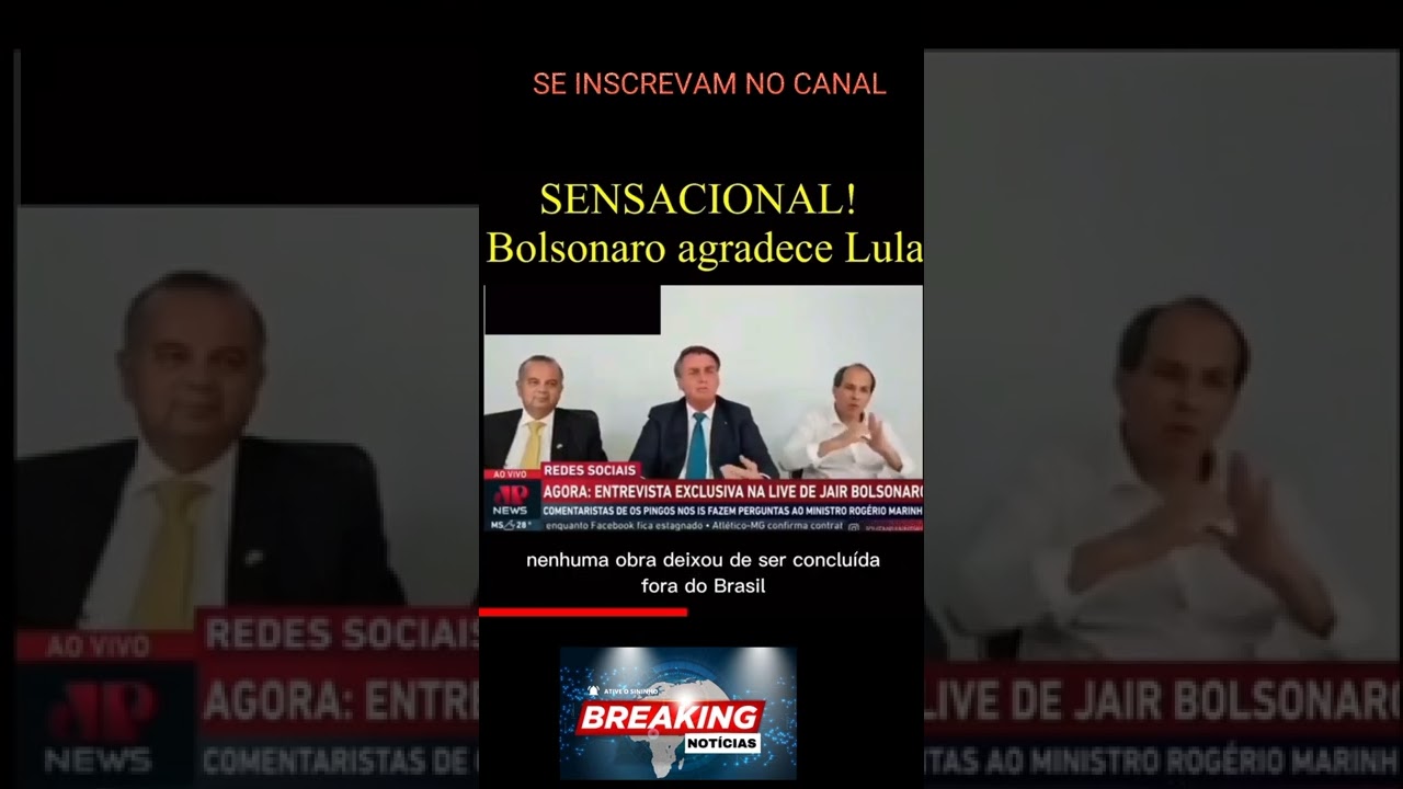 BOLSONARO AGRADECE A LULA ,ENTENDA 🤭🤭🤭