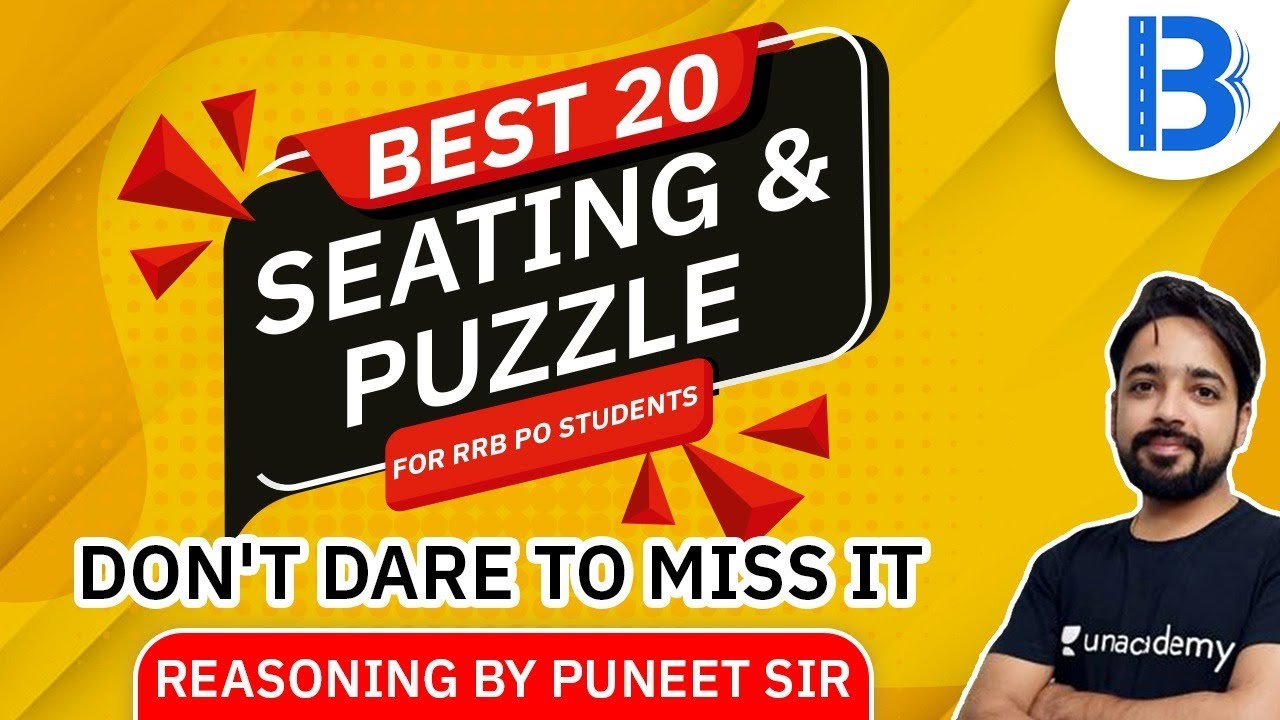 IBPS RRB PO 2020 | Top 20 Seating & Puzzle Reasoning Questions by Puneet Sharma