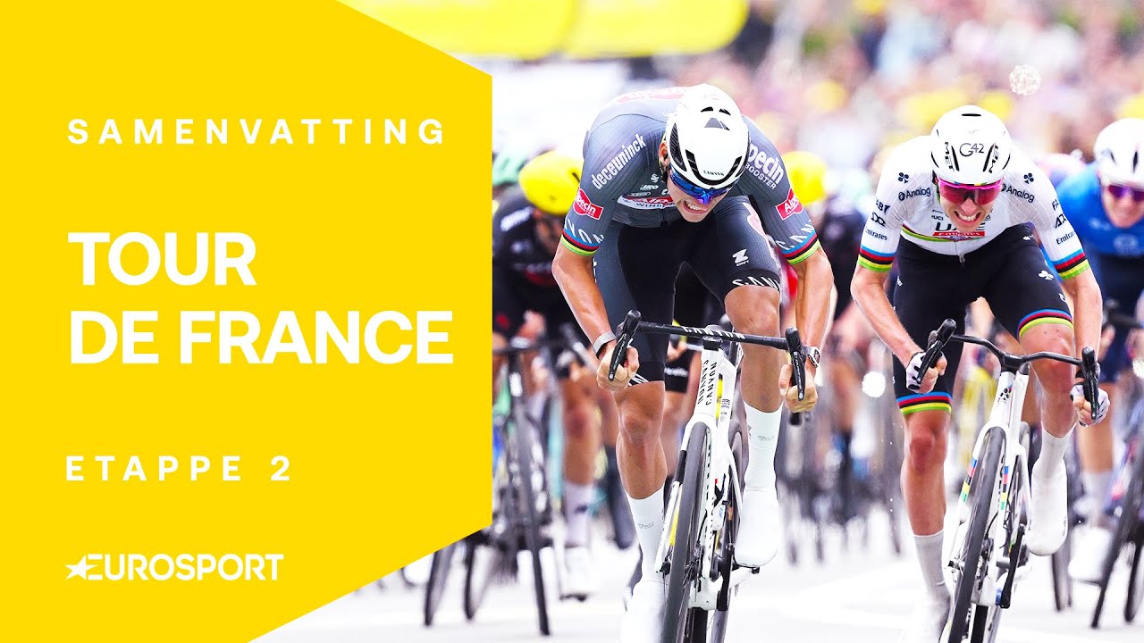 Titanenstrijd VAN DER POEL en POGACAR voor GELE TRUI | Tour de France 2025 | Samenvatting Etappe 2