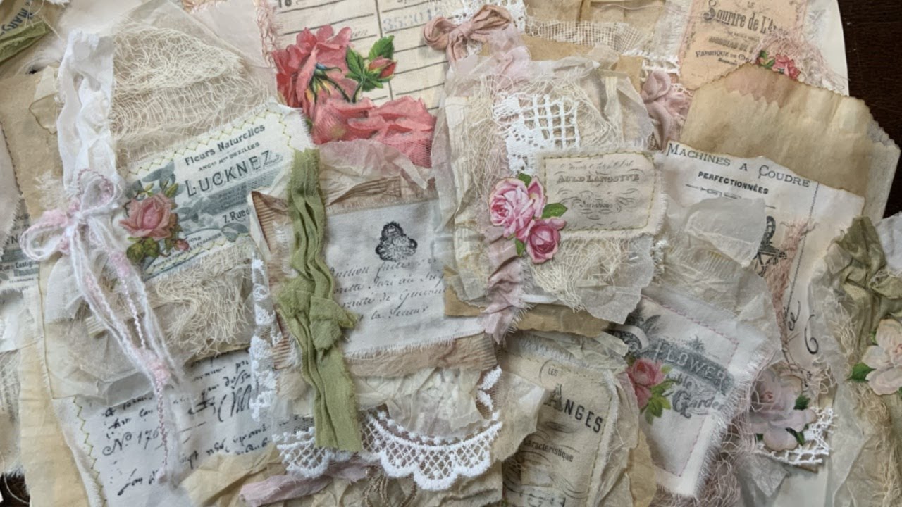 Craft with me : Creating Fabric labels clusters using the Vintage Labels Digital kit