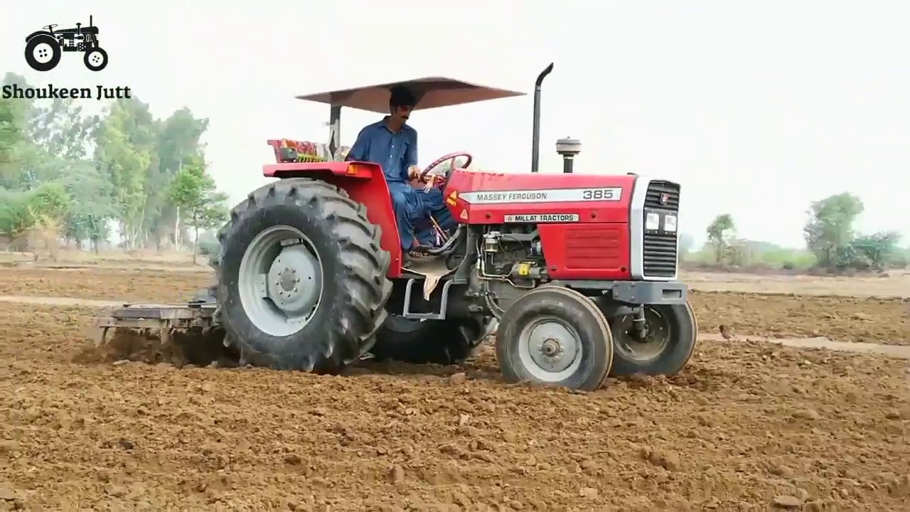 New Massey Ferguson MF 385 Model 2018 Working In Fields With Cultivator