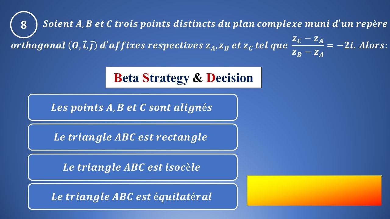 QCM QUIZ: Les nombres complexes - 20 questions -