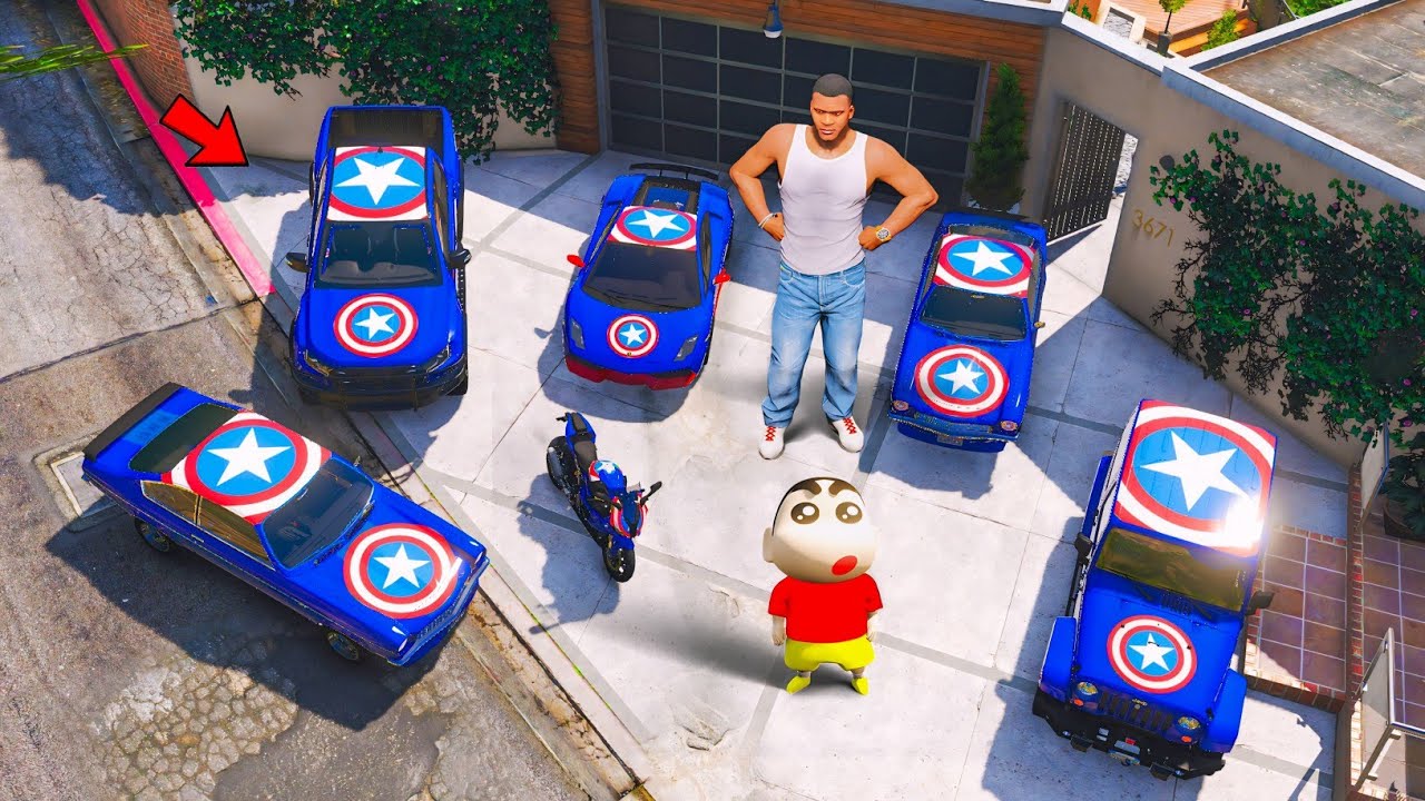 Shinchan & Franklin Collecting Captain America Super Cars in Gta 5 | KANNAN YT