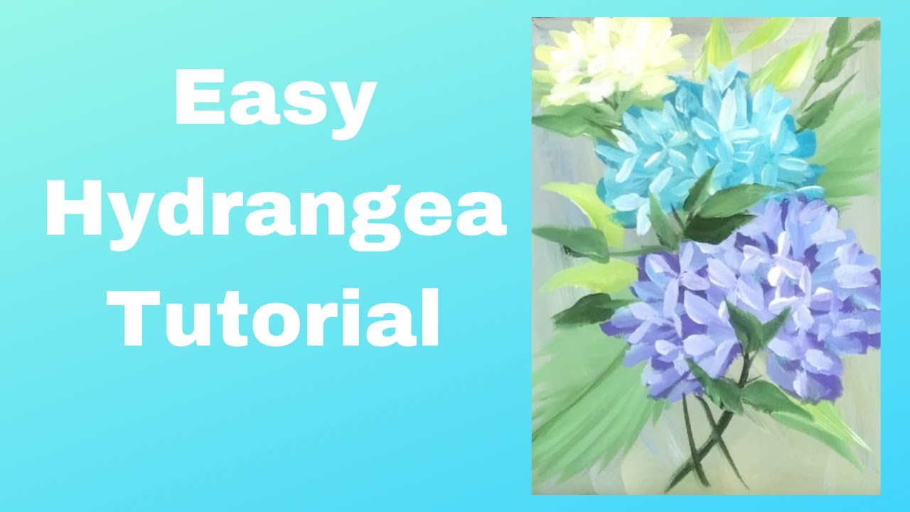 Easy Hydrangea Tutorial - Beginning Acrylic Painting