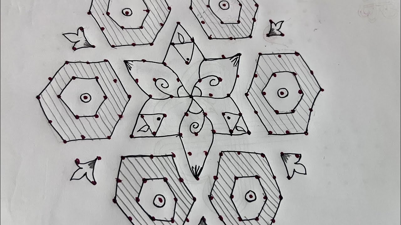 Festival Rangoli | Calming Big Rangoli | | Simple Steps for Beginners | big, peaceful Rangoli design