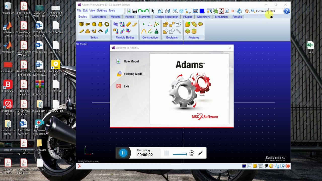 four bar mechanism - ADAMS SOFTWARE