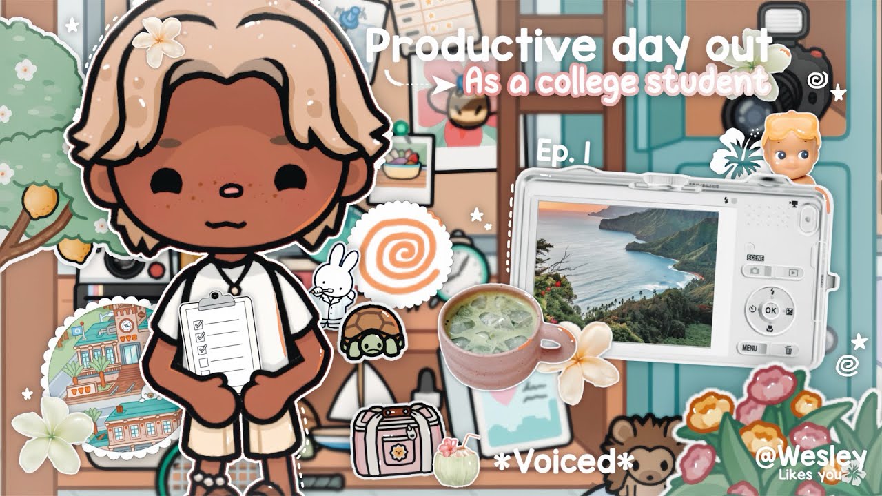 Productive Day in my life as a college student 💐🌧️🐠 | Toca Boca Word |