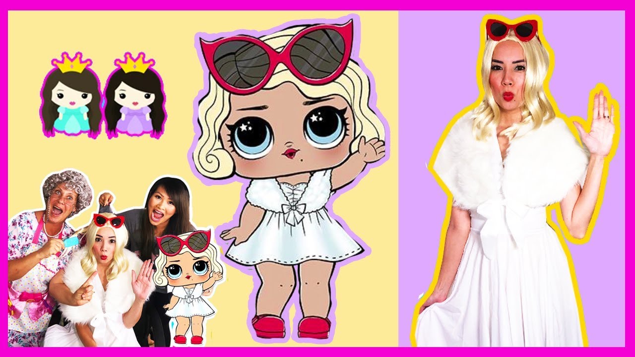 LOL Surprise Dolls In Real Life Make Up + Dress Up Play at Pretend Hair Salon