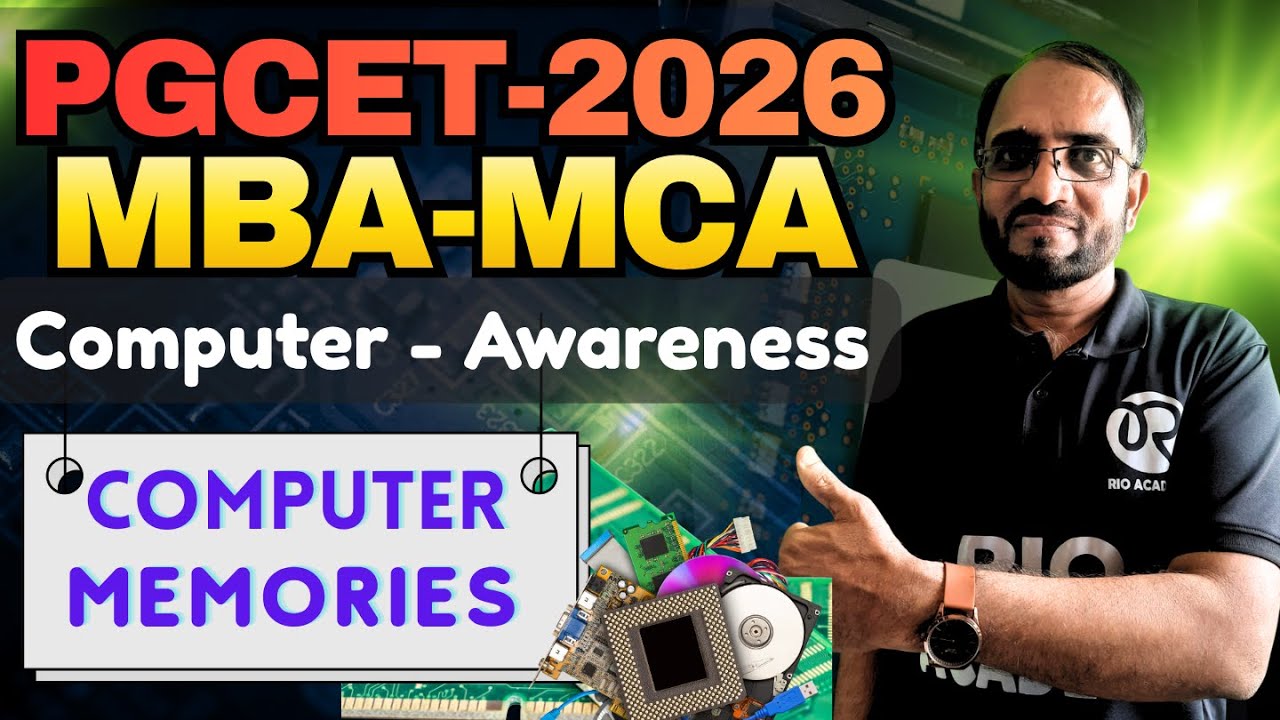 PGCET - MBA  / MCA 2026 | COMPUTER AWARENESS | Computer Memories  #pgcetexam2026