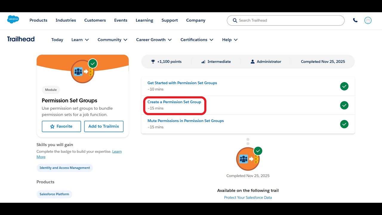 Создание группы с набором разрешений | Группы с набором разрешений | Trailhead | Salesforce | Вир...