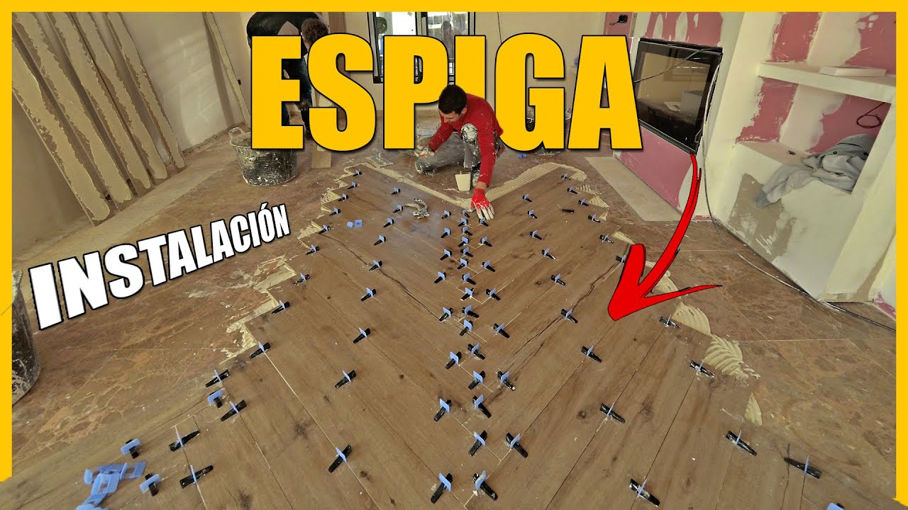 Como instalar SUELO a ESPIGA 🔶 Suelo porcelánico IMITACIÓN MADERA 🔶
